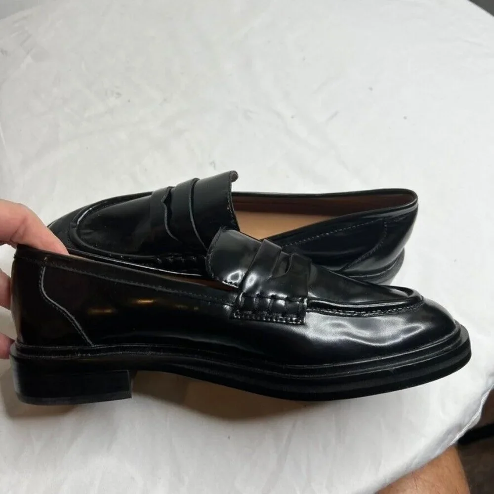 Madewell $158 Womens The Vernon Loafer in Black Leather Size 8 NM083 - Picture 7 of 8